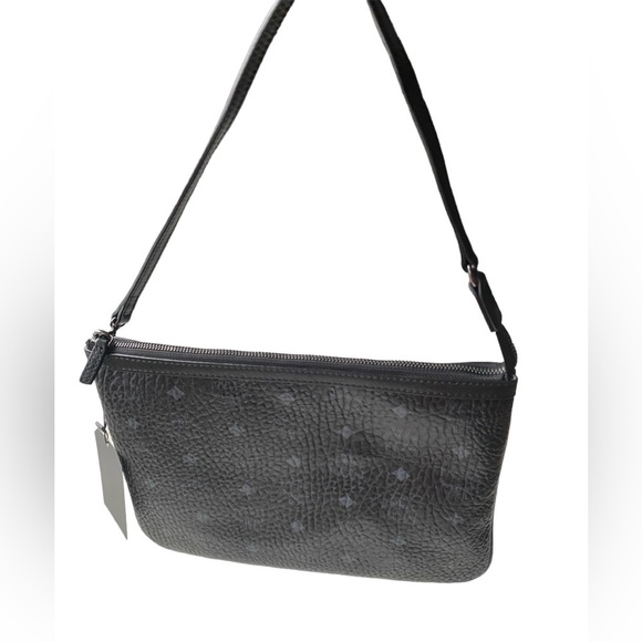 MCM Liz Pochette Black Grey Visetos Logo Monogram Print - Picture 9 of 16